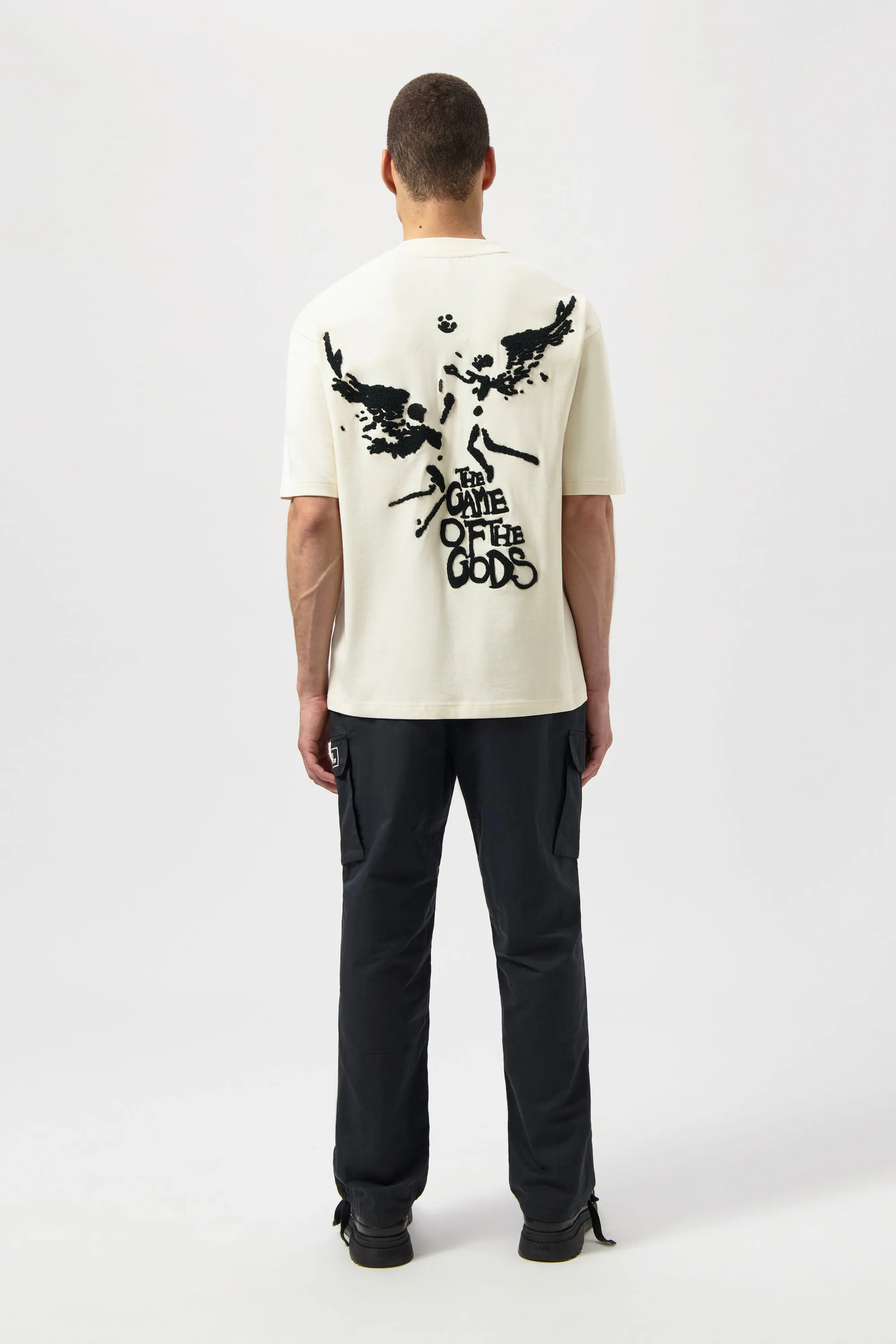 Game of the Gods Graffiti Box Fit T-Shirt White Swan