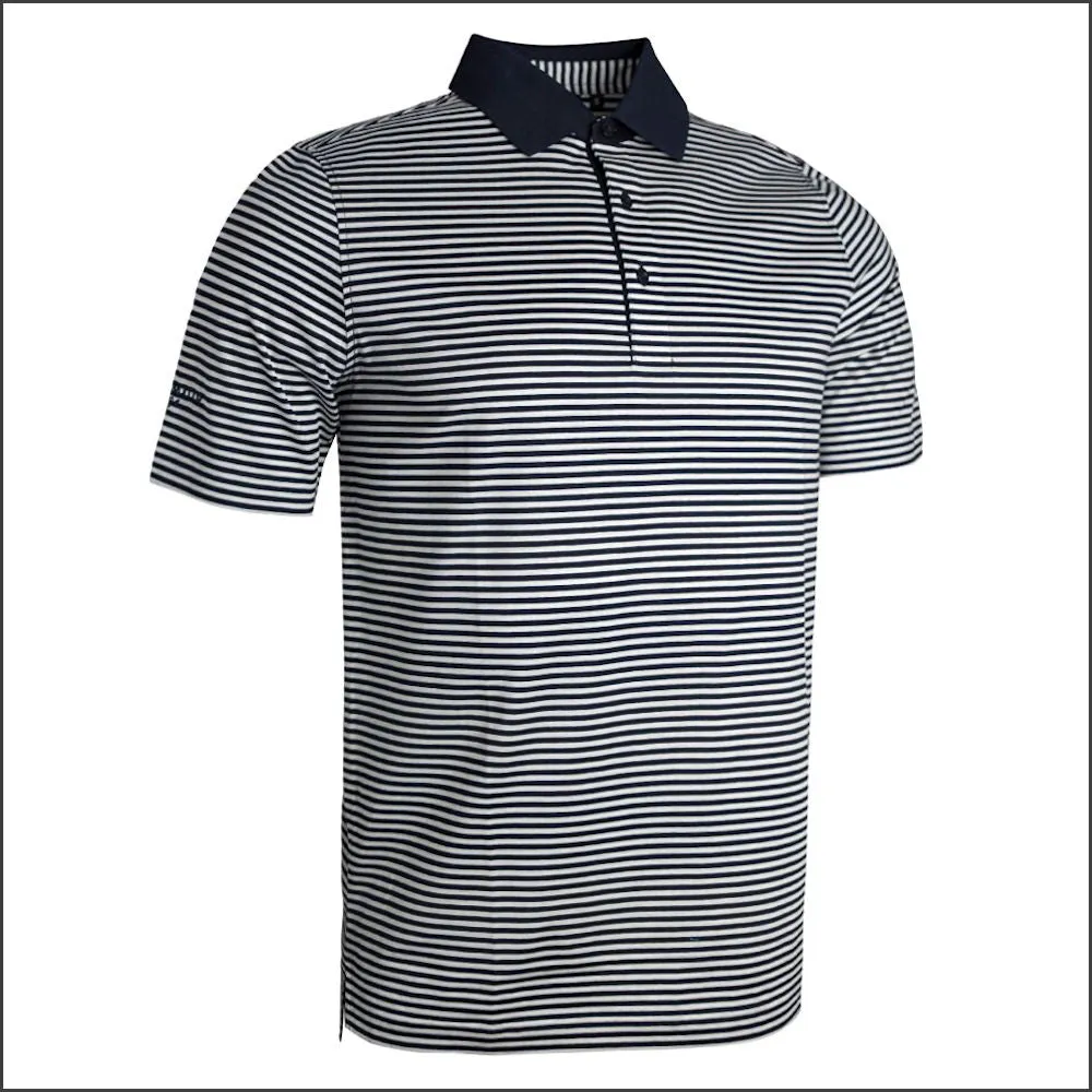 Glenmuir Letham Striped Mercerised Polo Shirt//