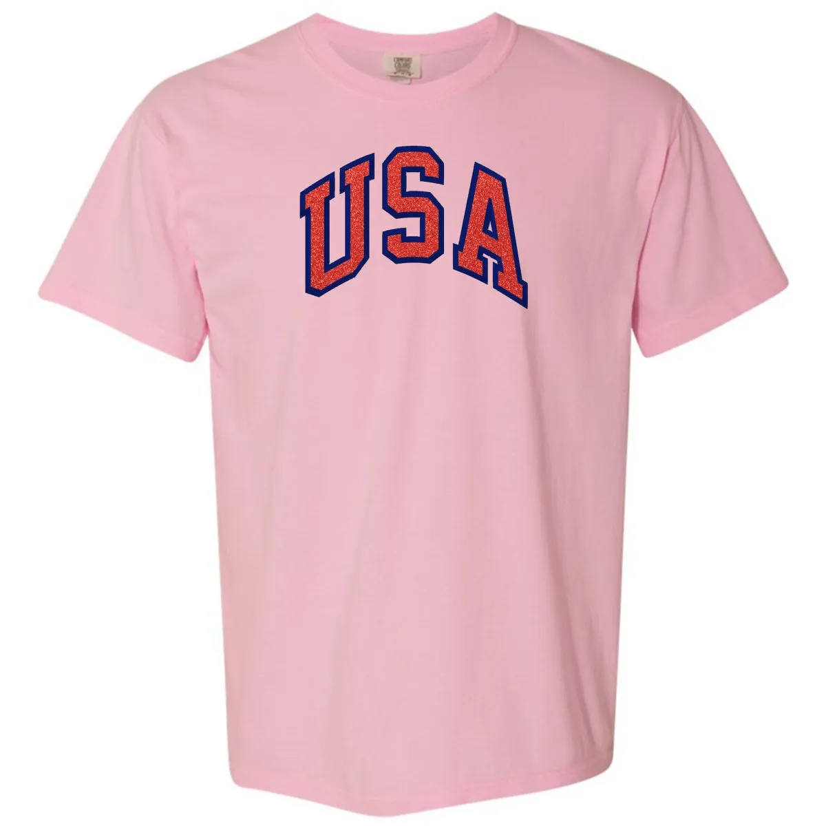 Glitter Embroidery 'USA' T-Shirt