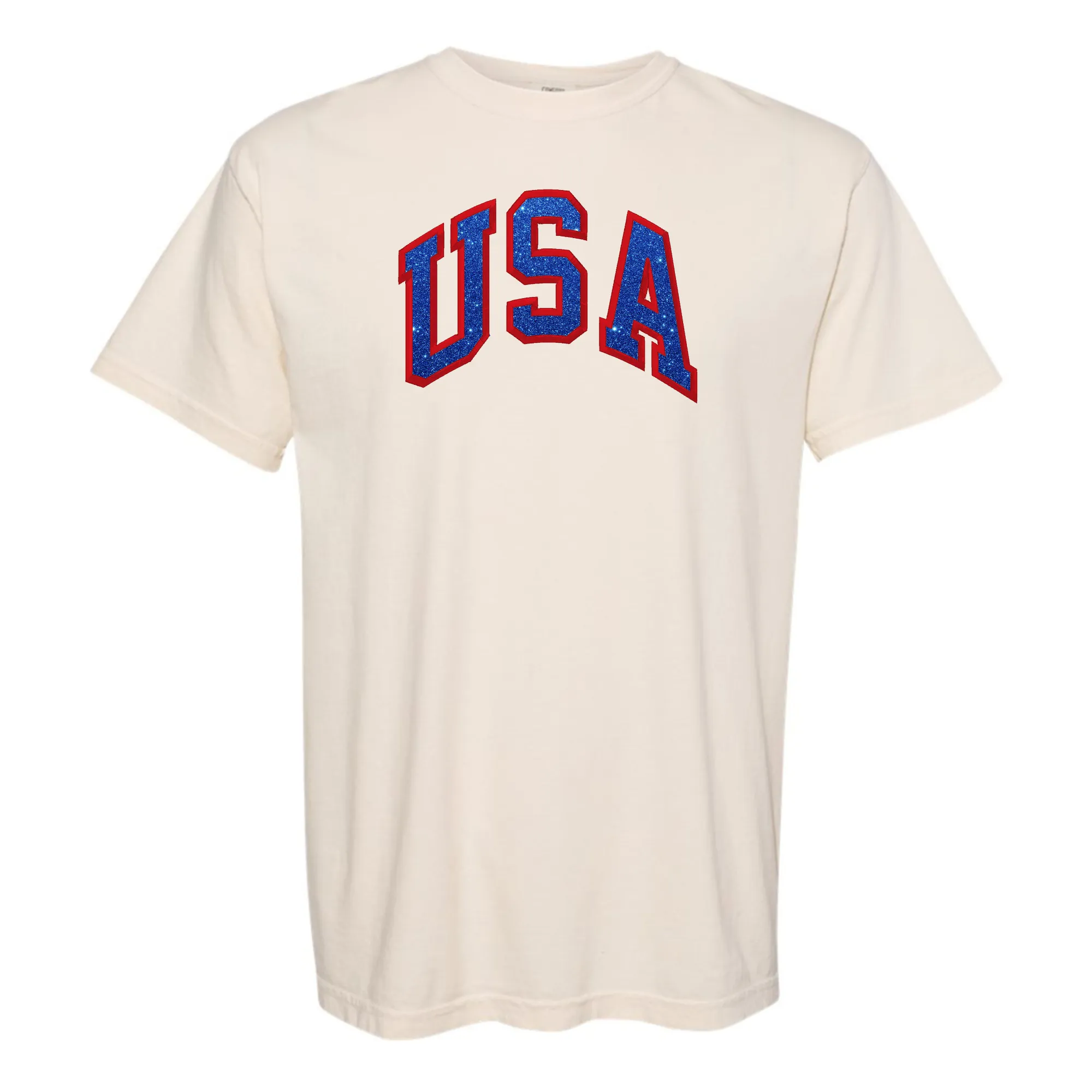 Glitter Embroidery 'USA' T-Shirt