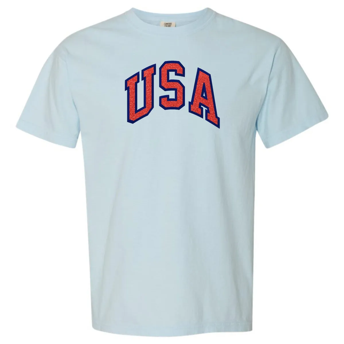 Glitter Embroidery 'USA' T-Shirt
