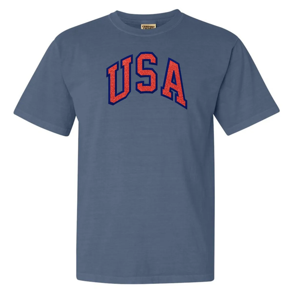 Glitter Embroidery 'USA' T-Shirt