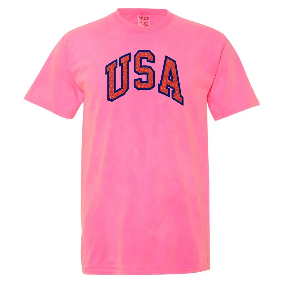 Glitter Embroidery 'USA' T-Shirt