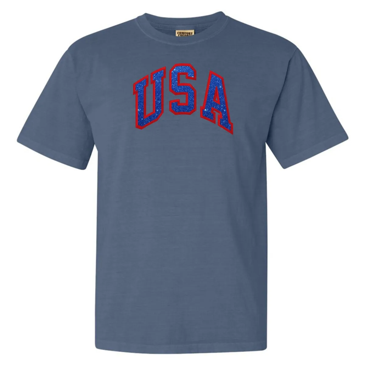 Glitter Embroidery 'USA' T-Shirt
