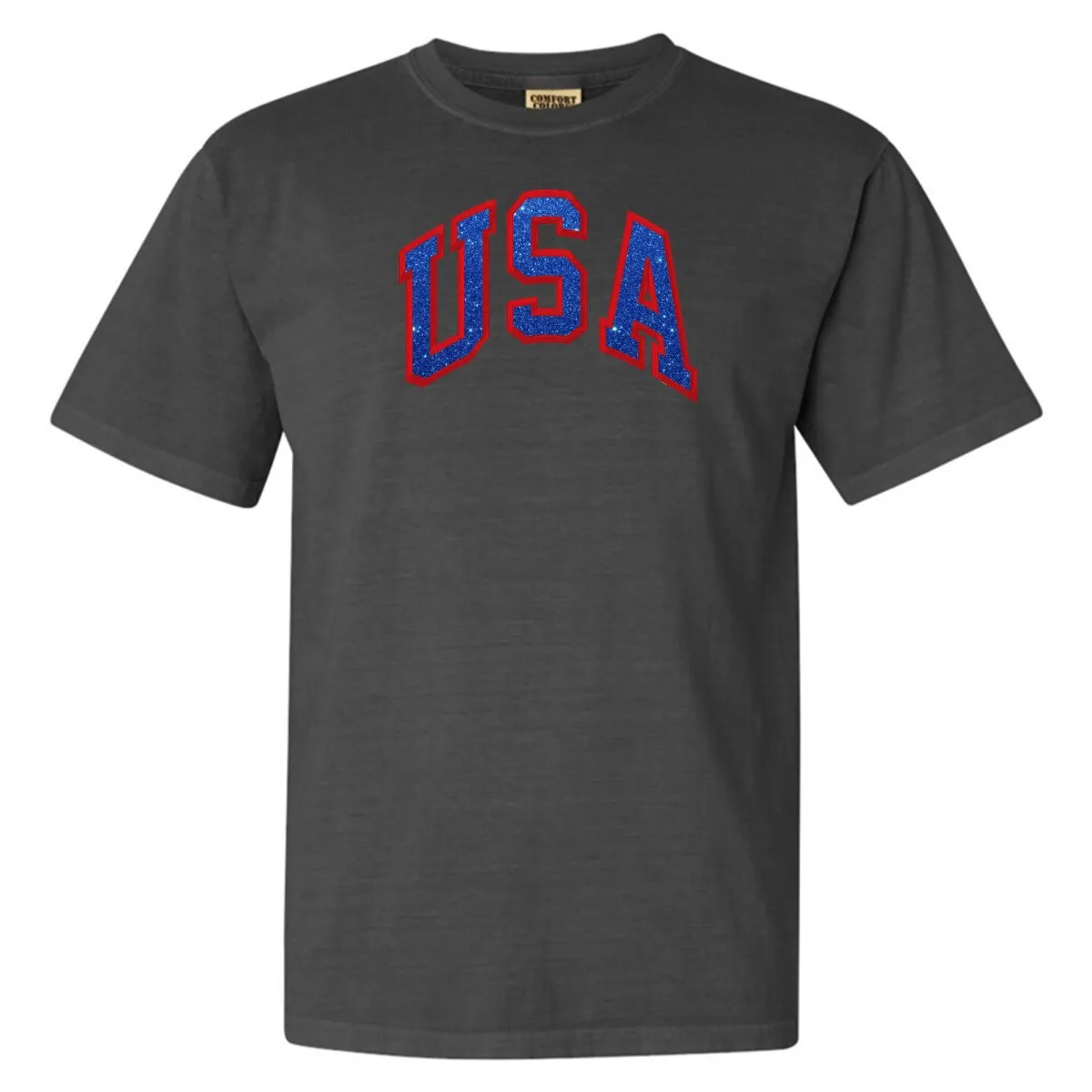 Glitter Embroidery 'USA' T-Shirt