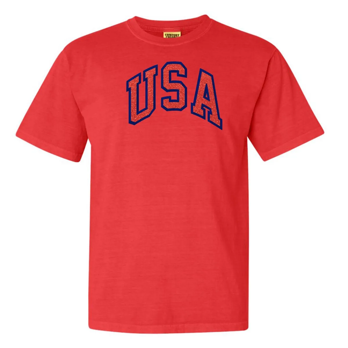 Glitter Embroidery 'USA' T-Shirt
