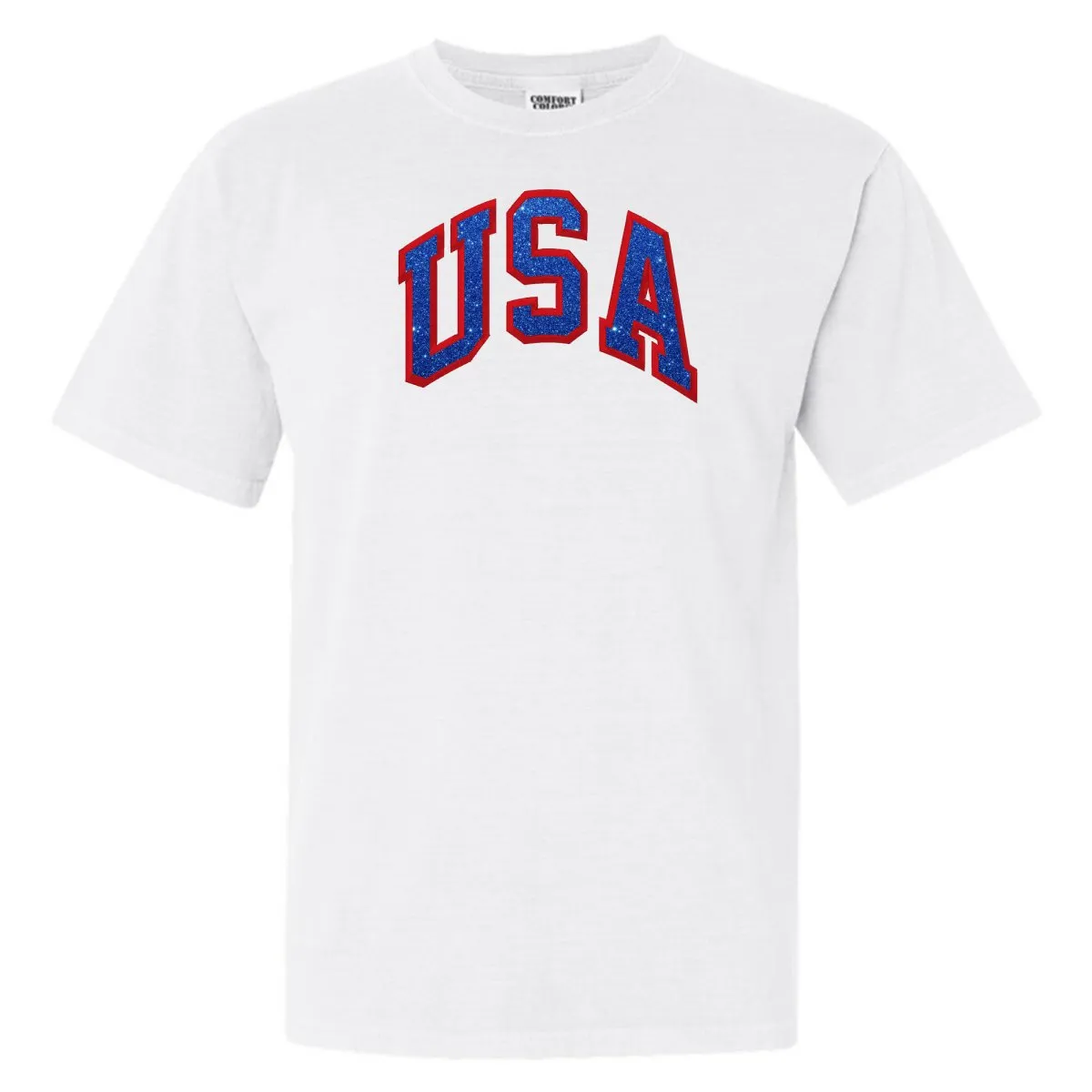 Glitter Embroidery 'USA' T-Shirt