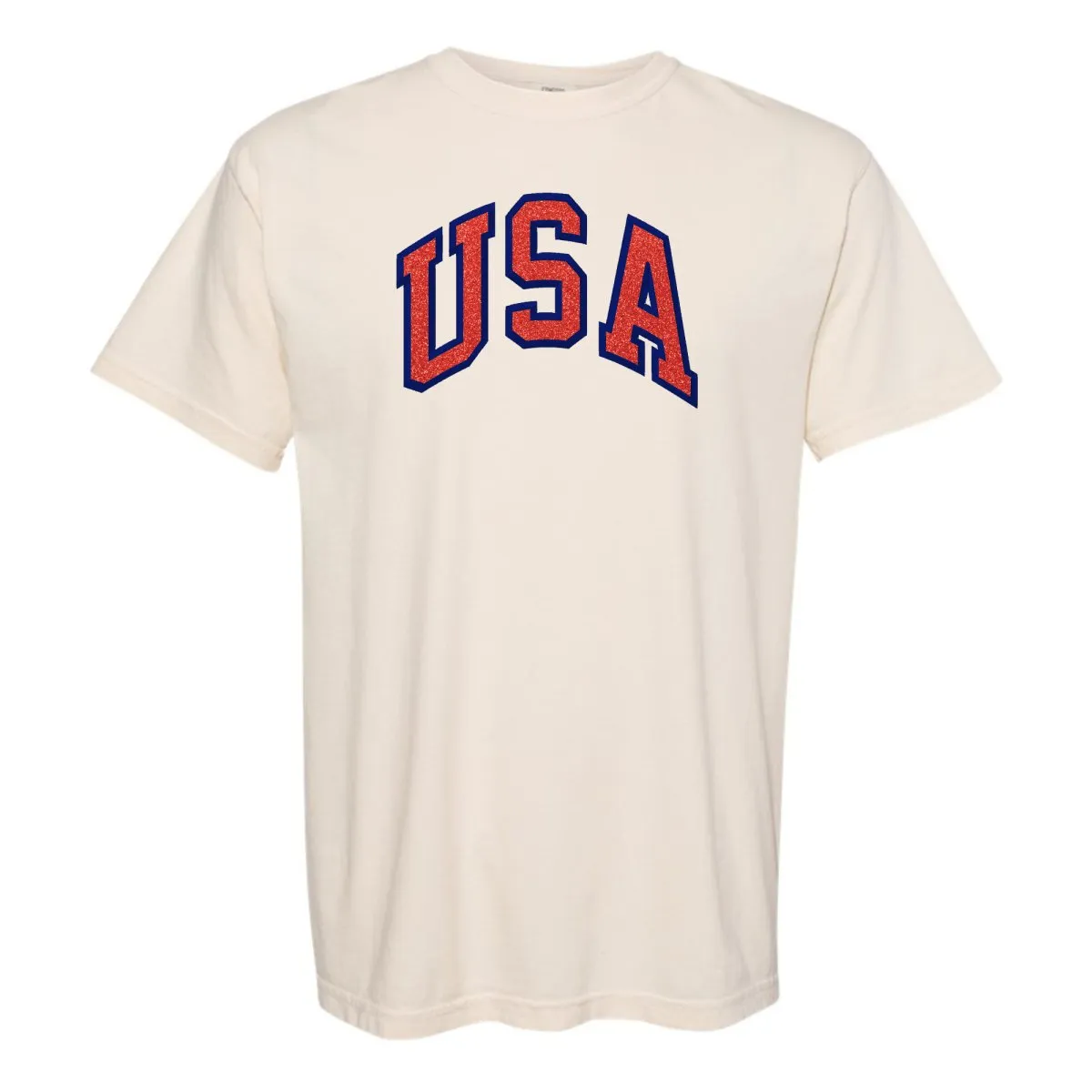 Glitter Embroidery 'USA' T-Shirt