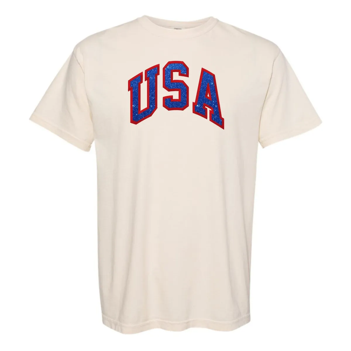 Glitter Embroidery 'USA' T-Shirt