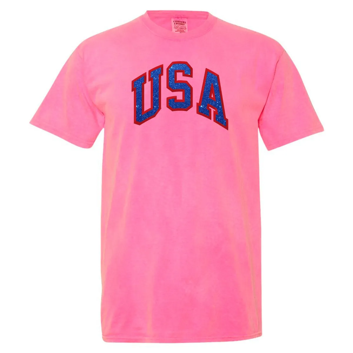 Glitter Embroidery 'USA' T-Shirt