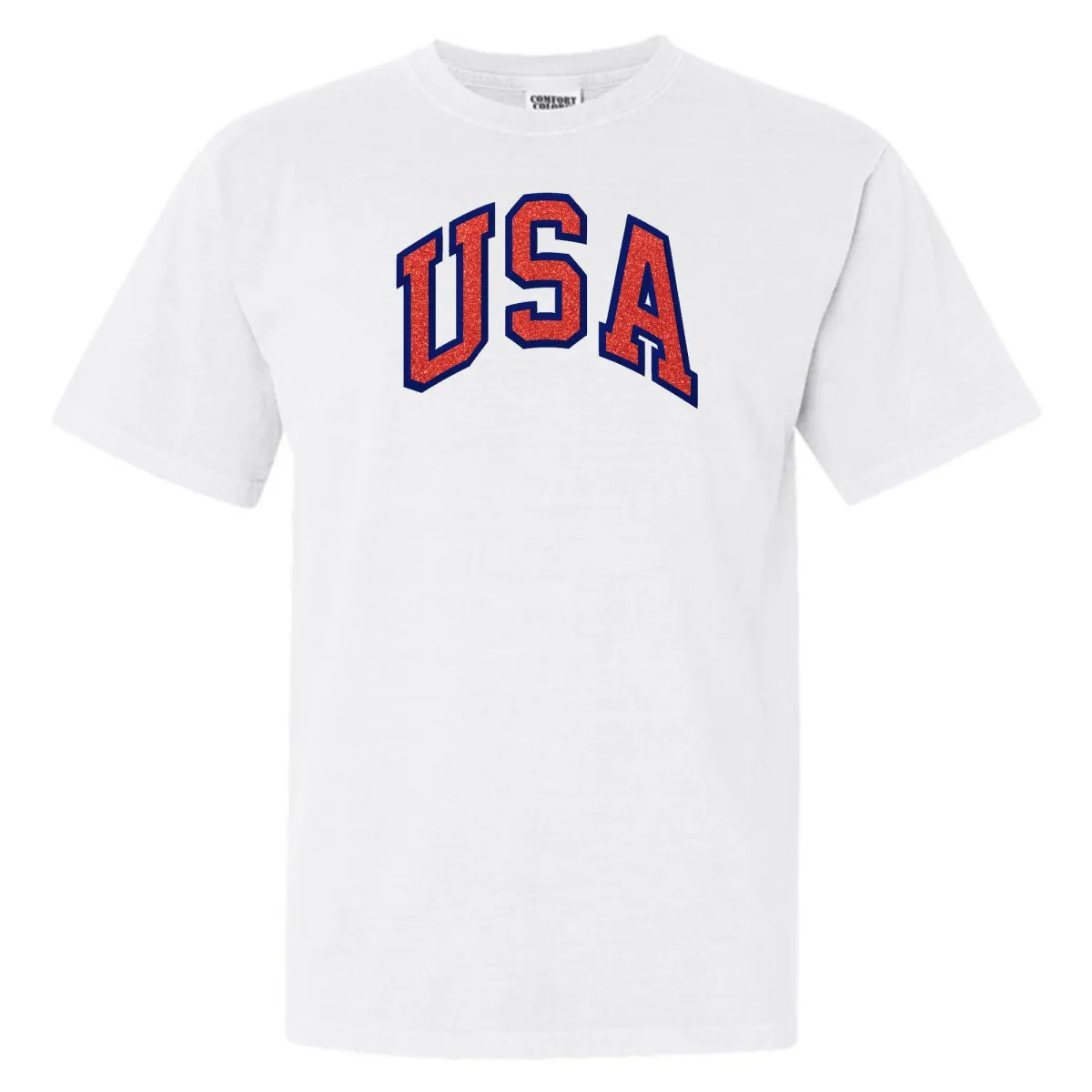 Glitter Embroidery 'USA' T-Shirt