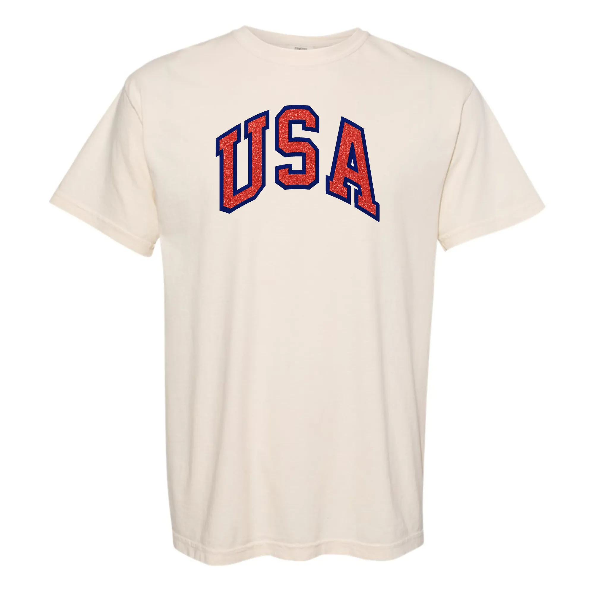 Glitter Embroidery 'USA' T-Shirt