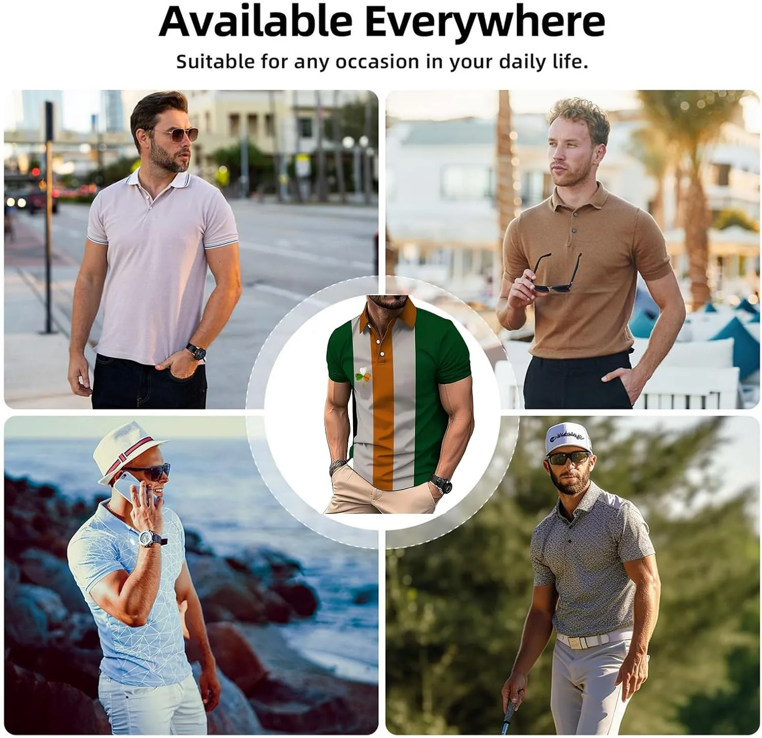 Golf Shirts for Men,Mens Polo Shirt Short Sleeve Moisture Wicking Polo Shirts for Men