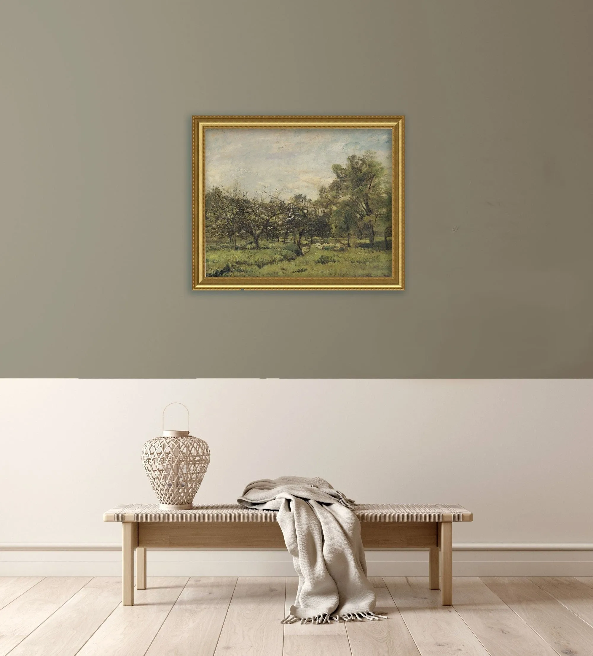 Green Landscape Vintage Wall Art