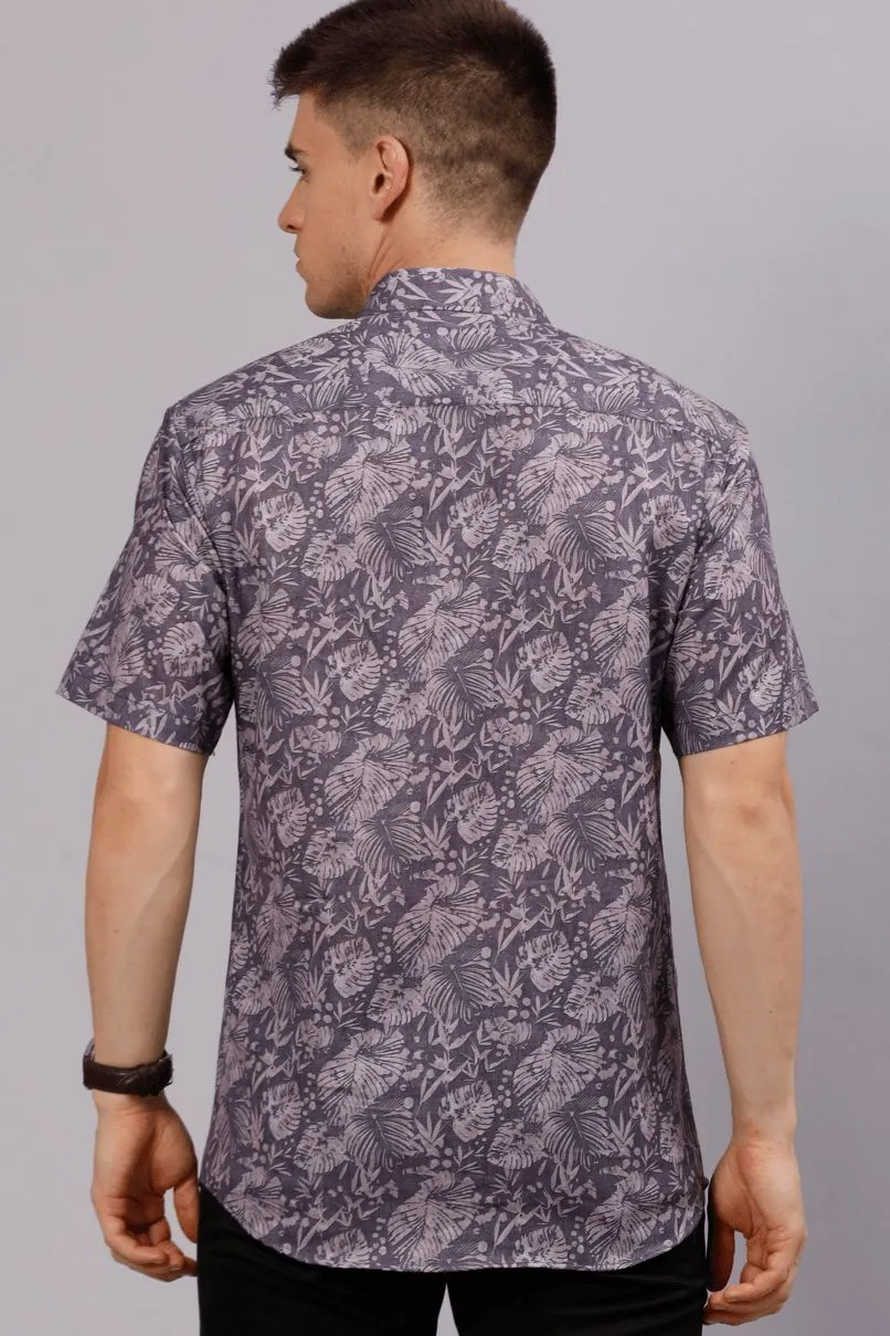 Grey Garden Print - Half Sleeve - Stain Proof