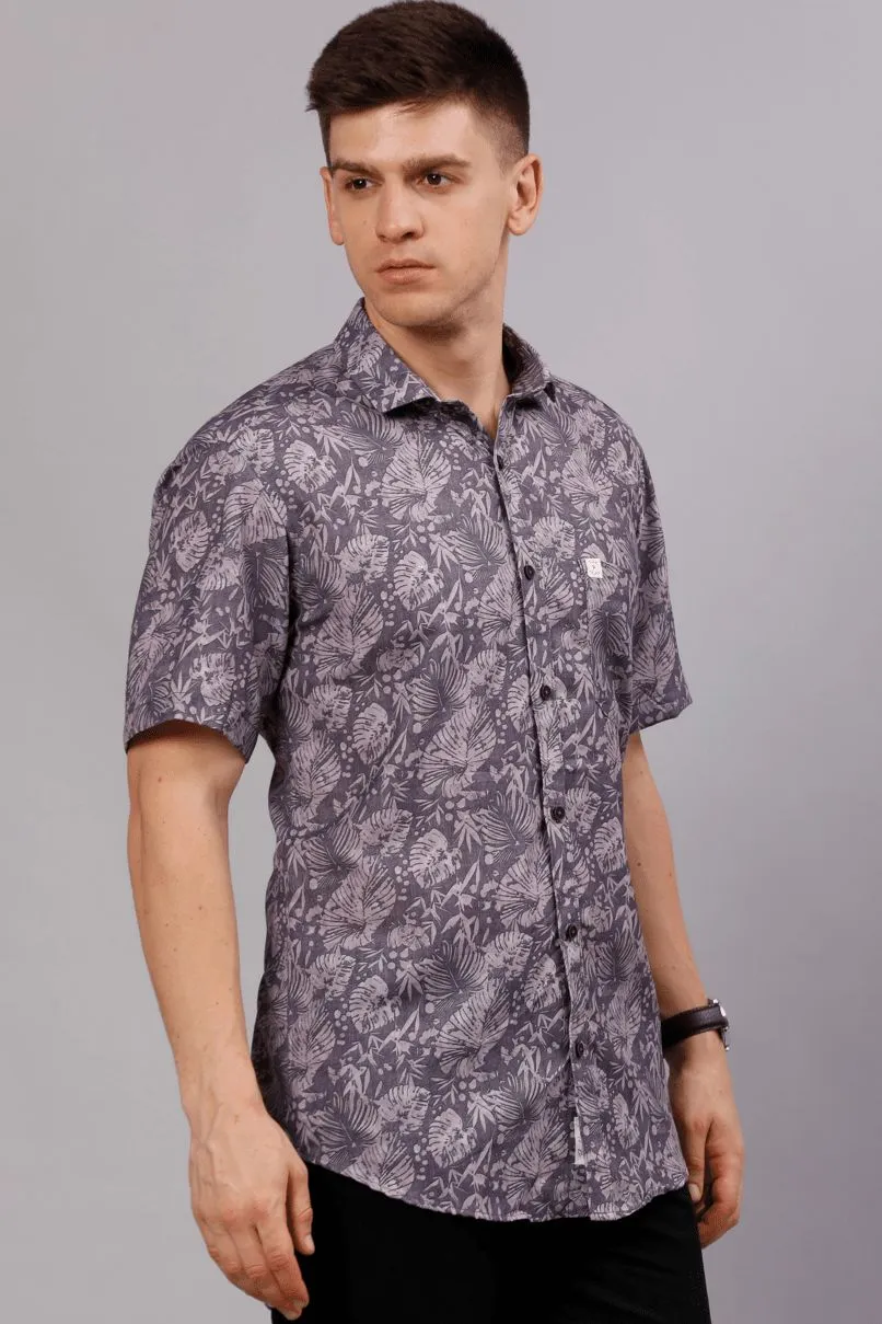 Grey Garden Print - Half Sleeve - Stain Proof