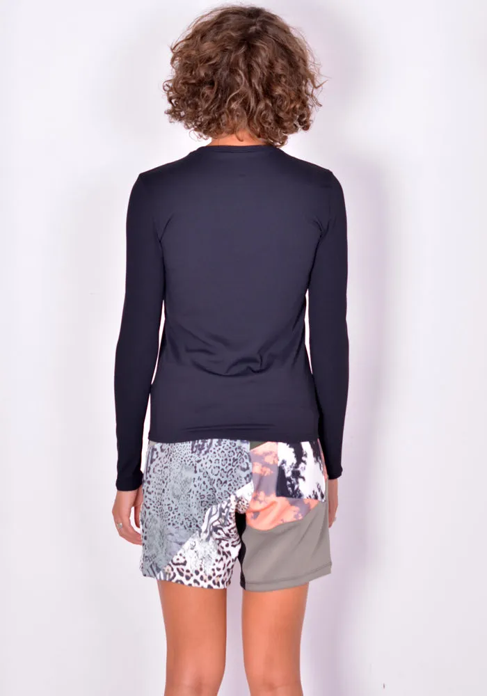 GUACAMOLE 20-1036-BLK RASH LONG SLEEVE TOP BLACK