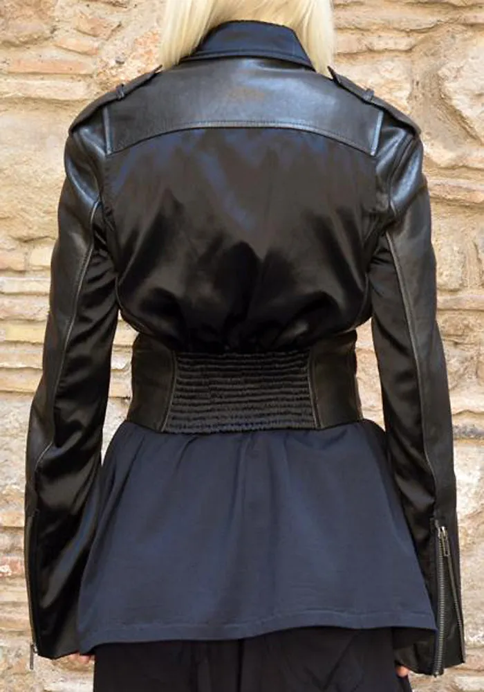 HAIDER ACKERMANN LEATHER JACKET MIZA BLACK