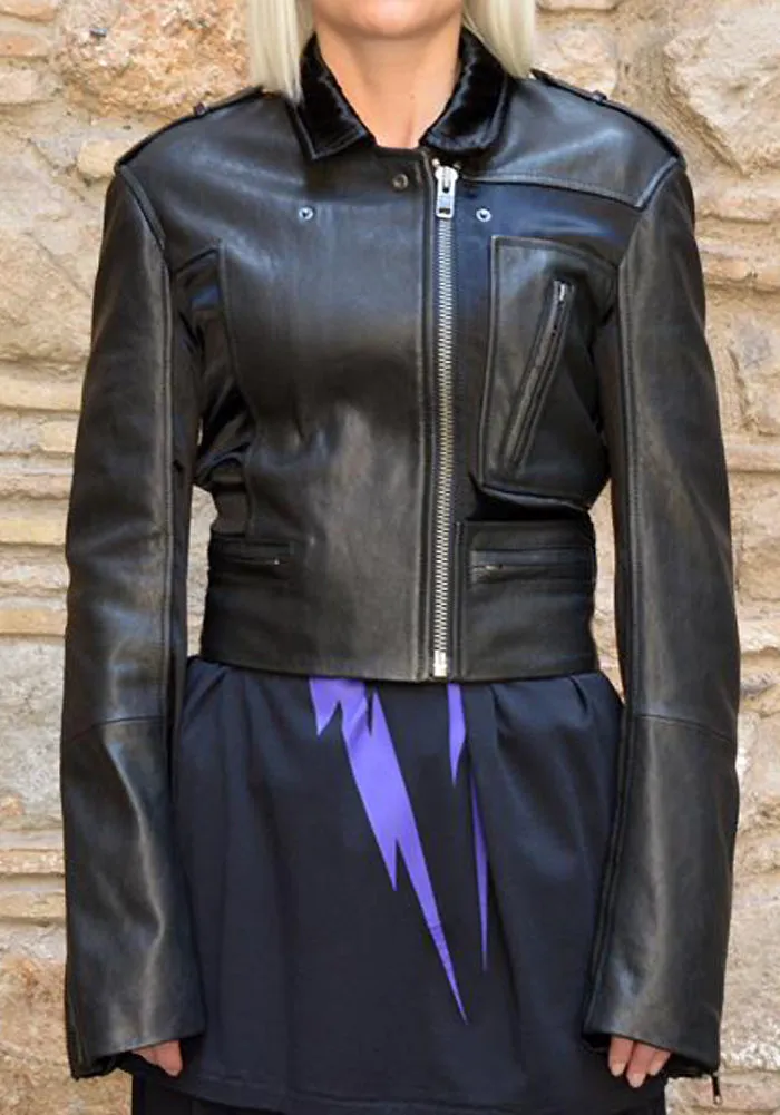 HAIDER ACKERMANN LEATHER JACKET MIZA BLACK