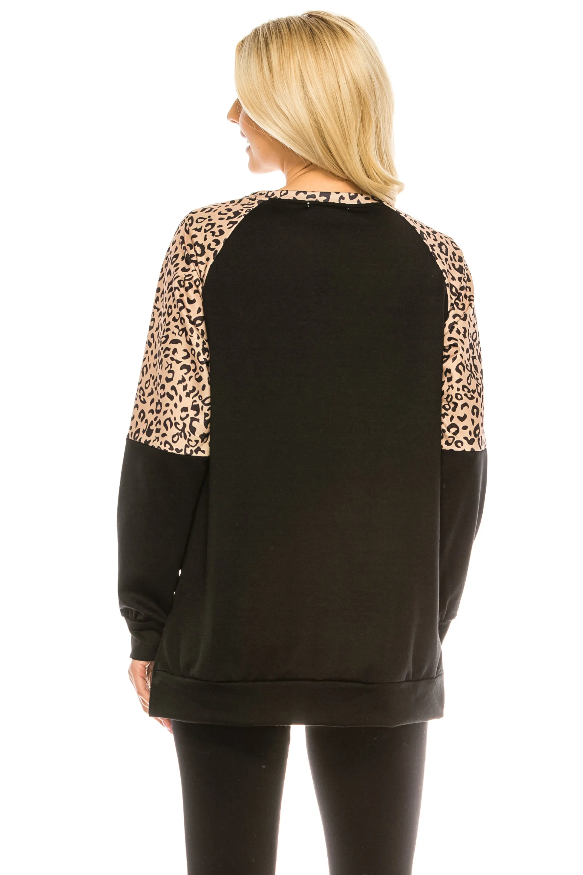 Haute Edition Women's Colorblock and Solid Spring Crewneck Raglan Tee With Plus