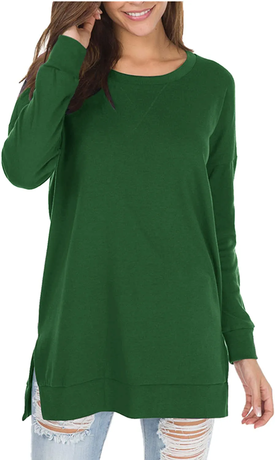 Haute Edition Women's Colorblock and Solid Spring Crewneck Raglan Tee With Plus