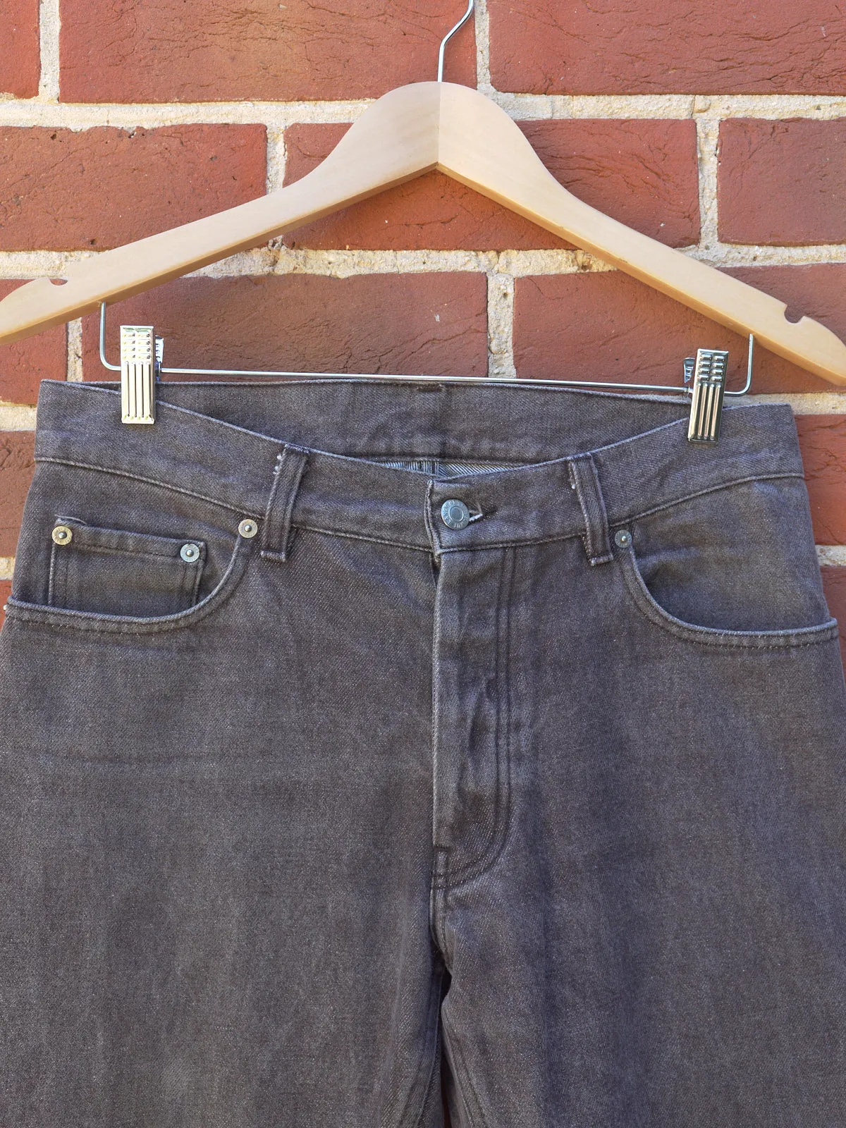 helmut lang grey raw denim 'classic cut' jeans