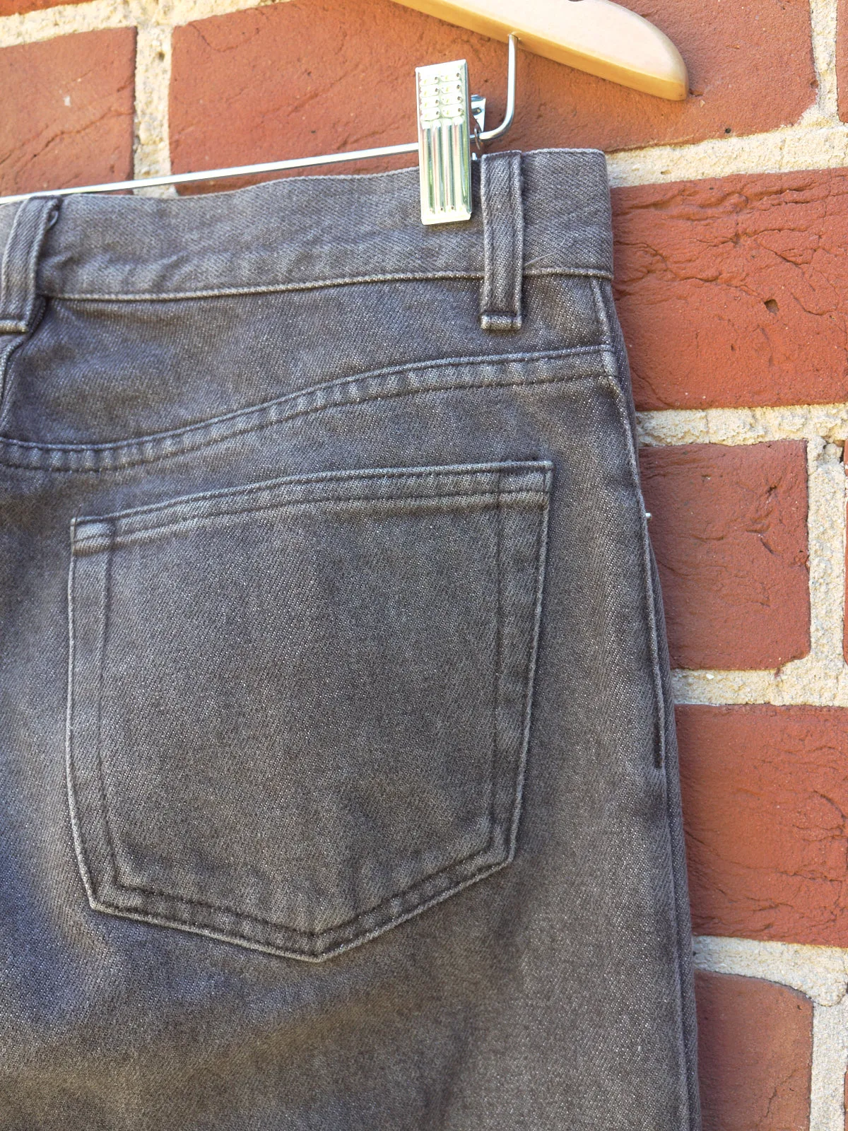 helmut lang grey raw denim 'classic cut' jeans