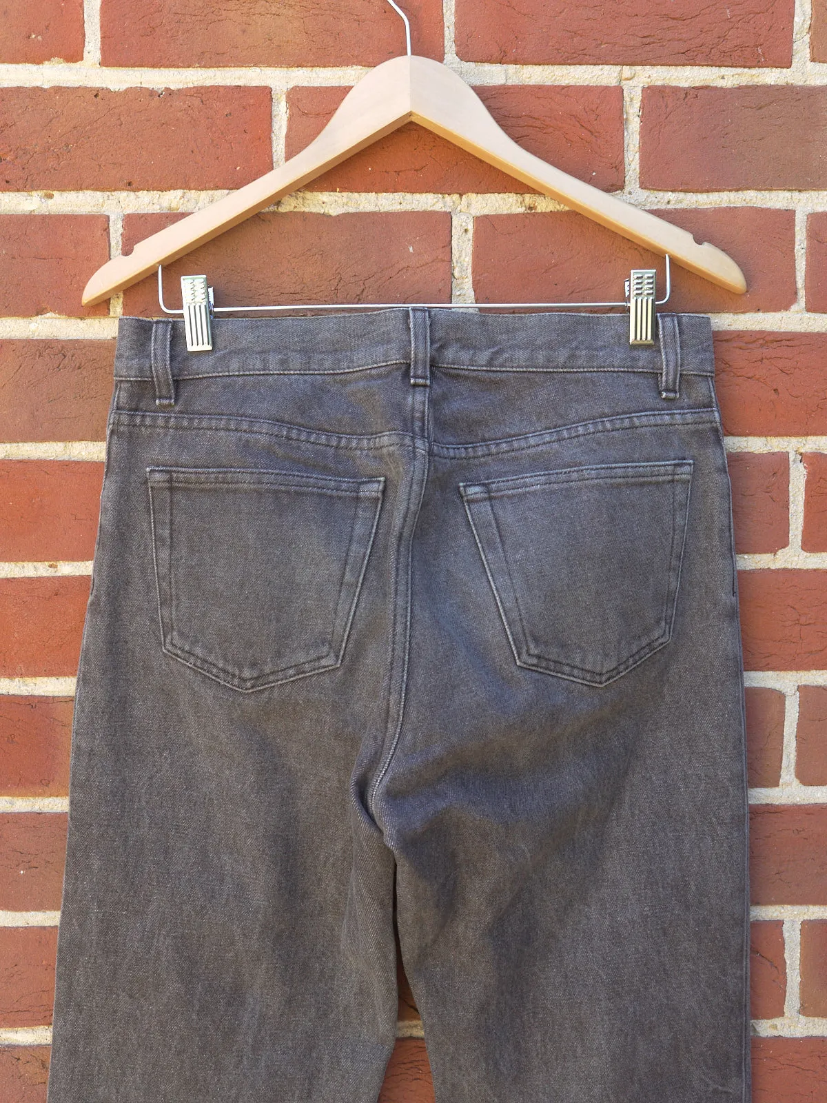 helmut lang grey raw denim 'classic cut' jeans