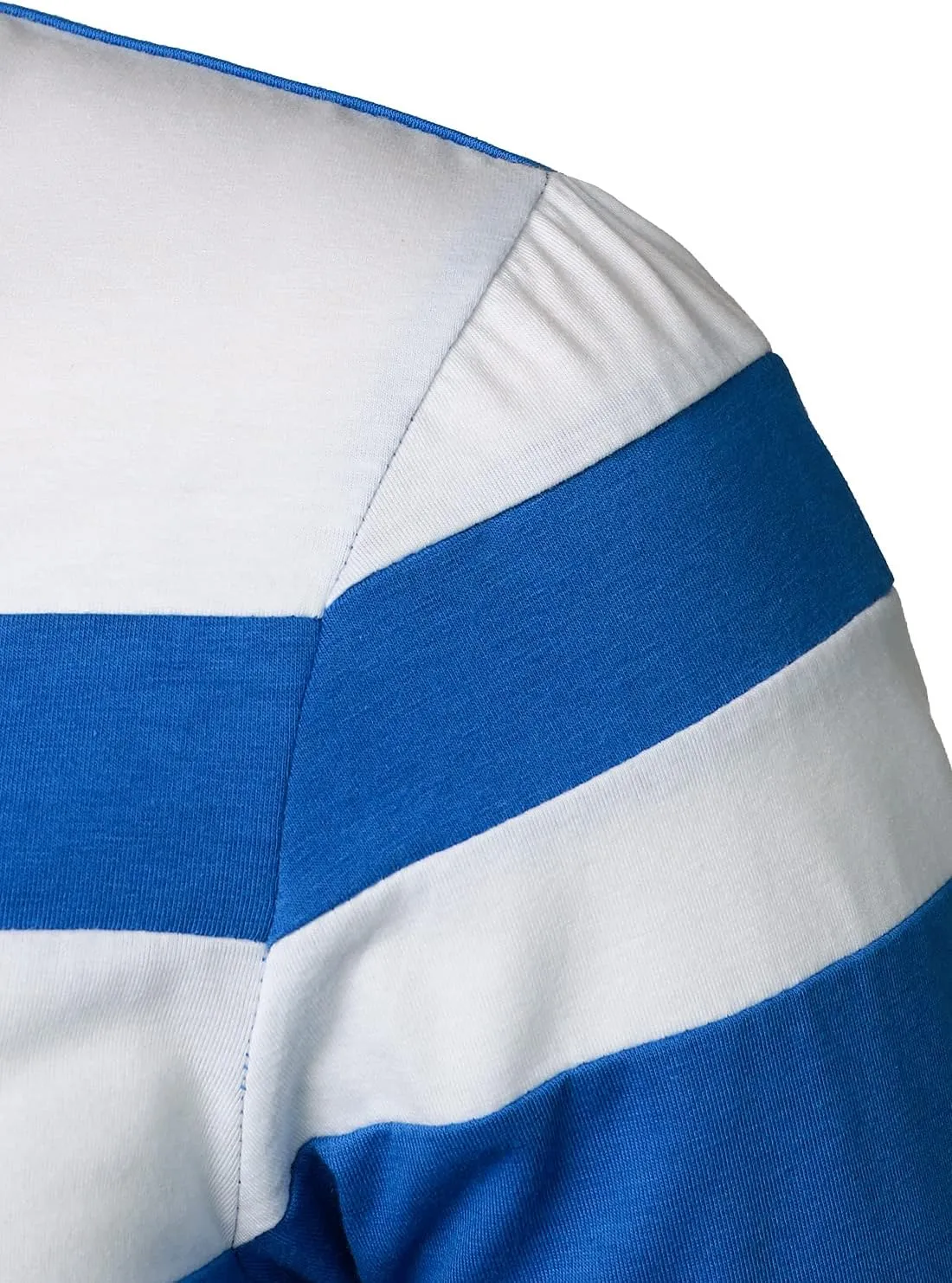 HOOD CREW Mens Long Sleeve Polo Shirt Casual Slim Fit Shirts Contrast Color Patchwork T Shirts Cotton Tops