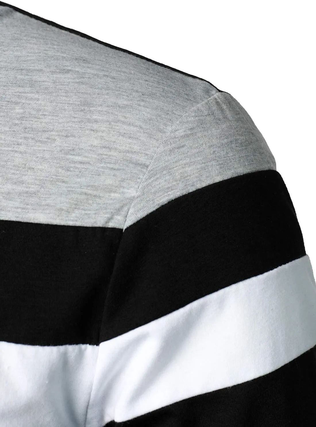 HOOD CREW Mens Long Sleeve Polo Shirt Casual Slim Fit Shirts Contrast Color Patchwork T Shirts Cotton Tops