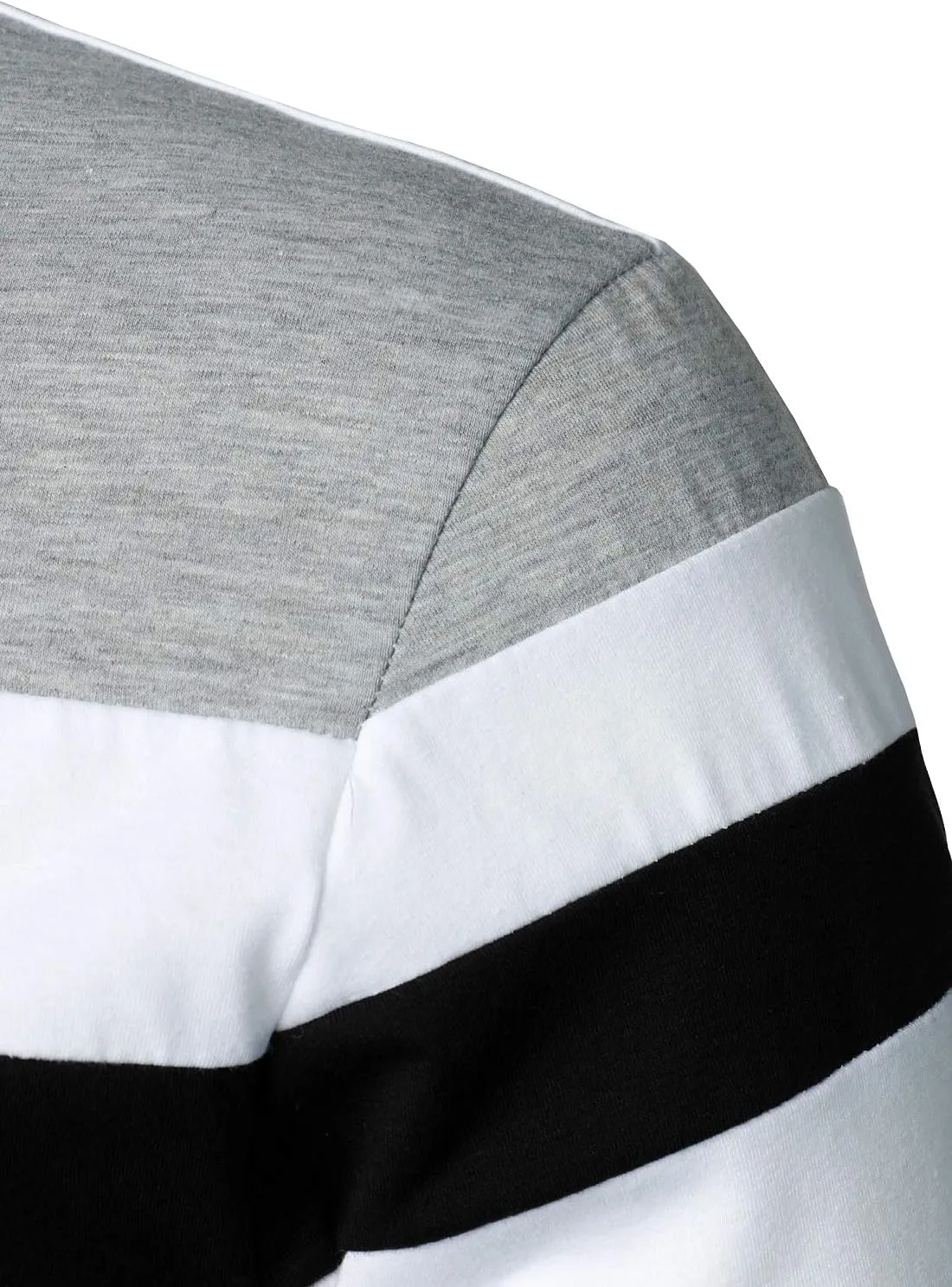 HOOD CREW Mens Long Sleeve Polo Shirt Casual Slim Fit Shirts Contrast Color Patchwork T Shirts Cotton Tops