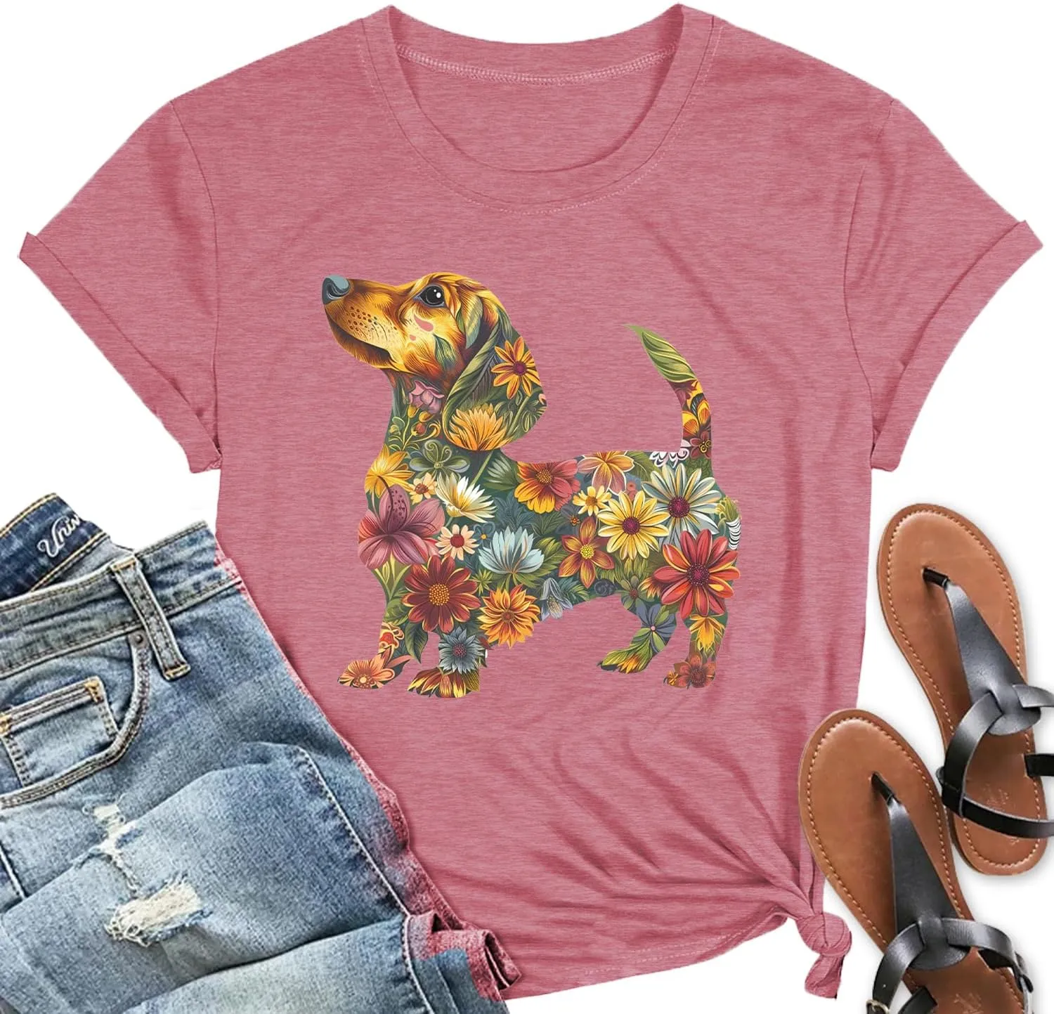 Hummingbird Shirt for Women Funny Women's Flower Graphic Tees Cute Bird Lover Short Sleeve Shirts 
