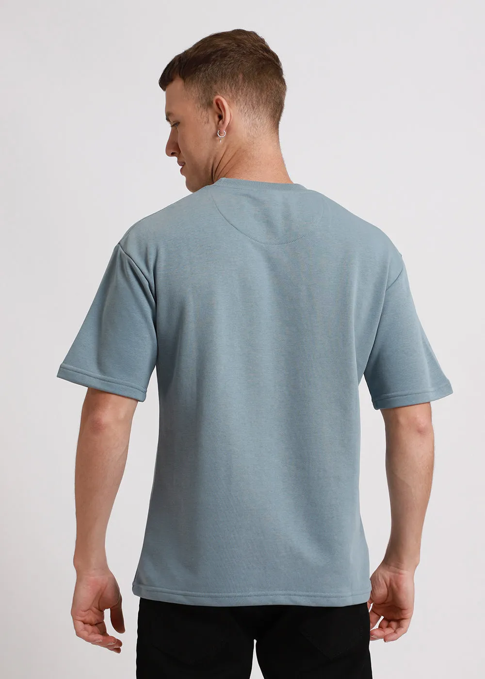 Ice Blue Oversized Basic T-shirt