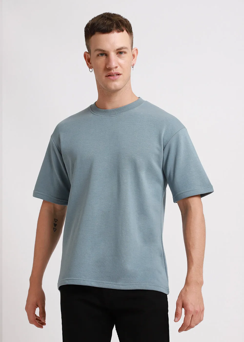 Ice Blue Oversized Basic T-shirt