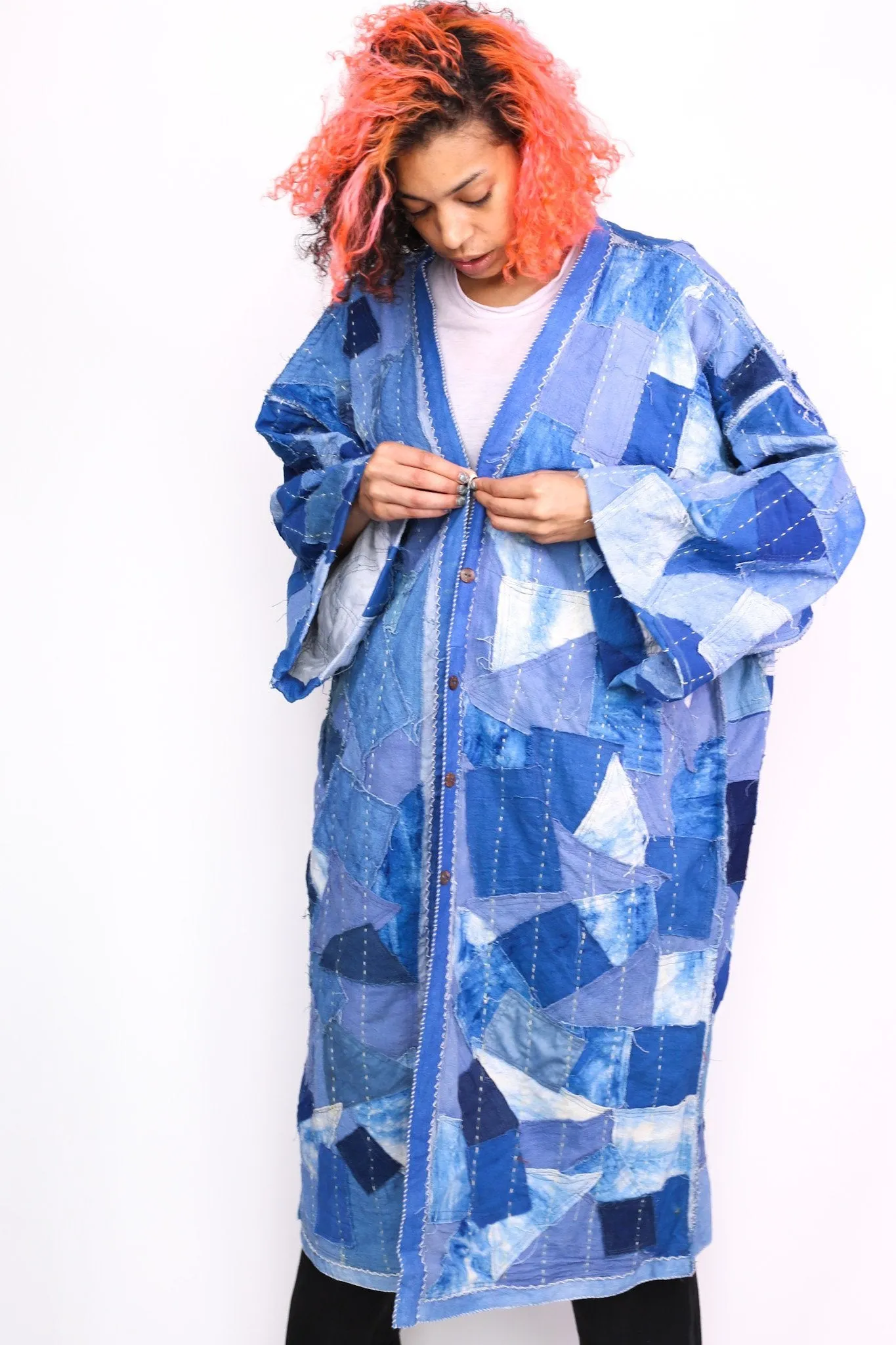 INDIGO PATCHWORK KIMONO NOLA