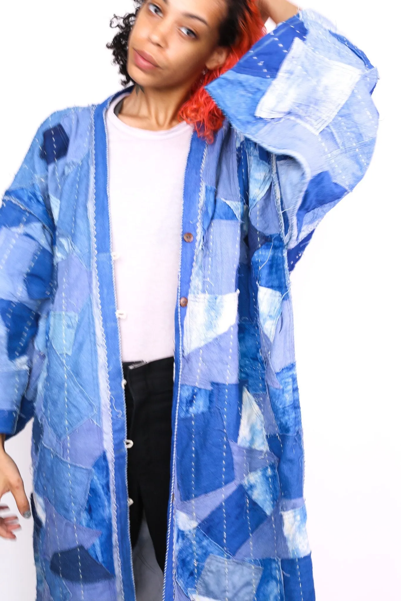 INDIGO PATCHWORK KIMONO NOLA