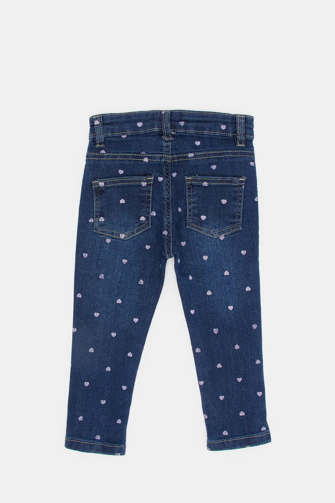 Infant Girls Blue Print Jeans