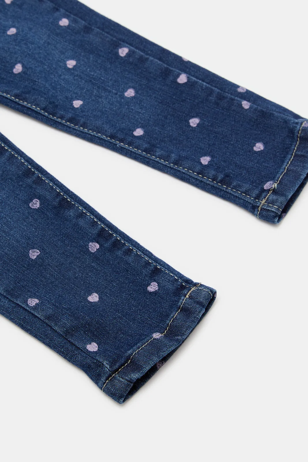 Infant Girls Blue Print Jeans