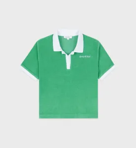 Italic Logo Terry Polo - Verde/White