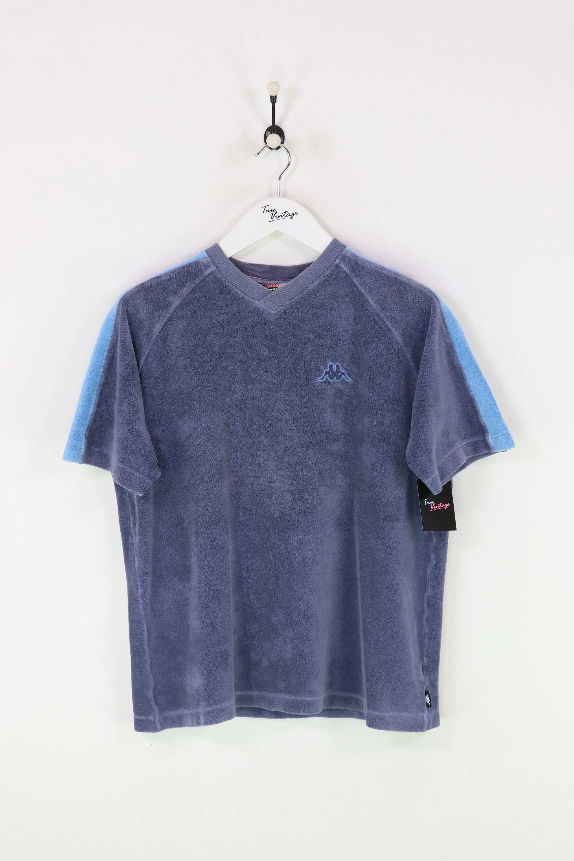 Kappa Crushed Velvet T-shirt Blue Small