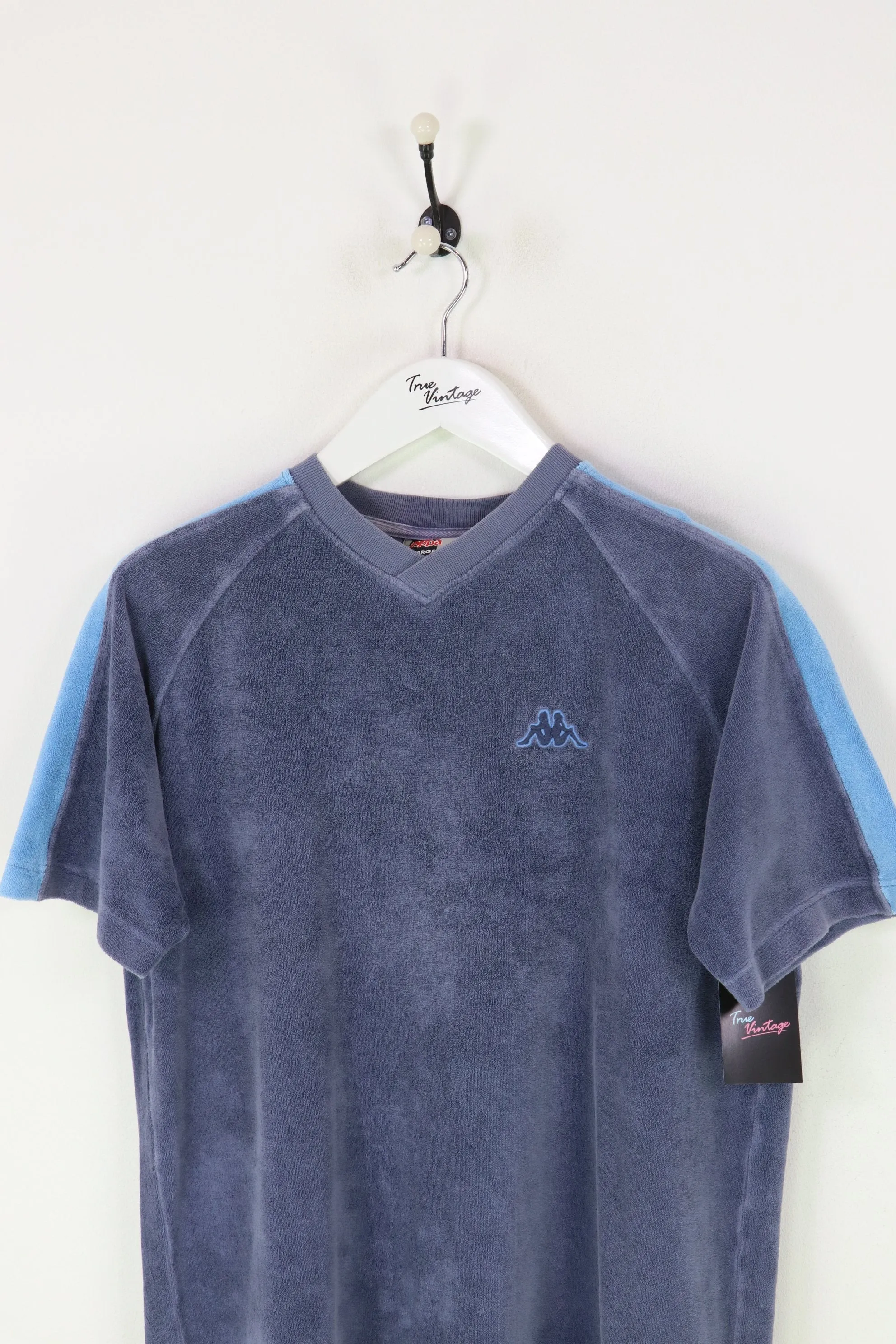 Kappa Crushed Velvet T-shirt Blue Small