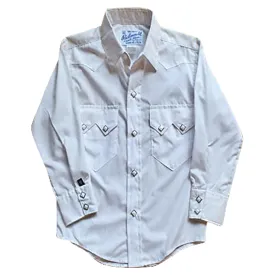 Kid's Vintage Solid White Western Shirt