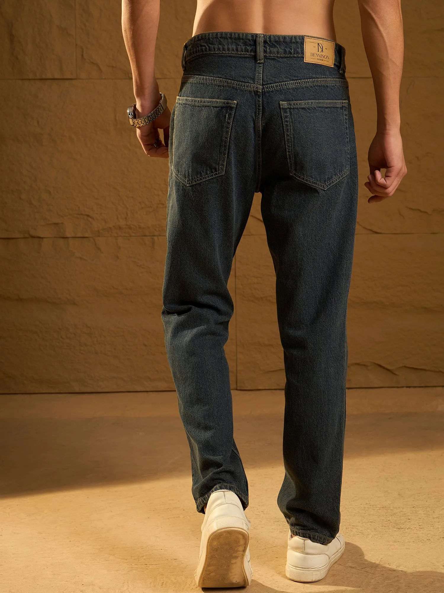 Korean Baggy Fit Dark Blue Jeans