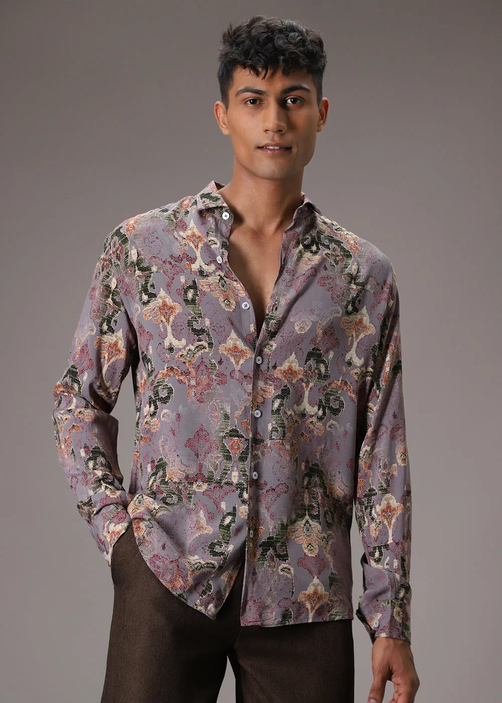 Lattice Lavender Feather Shirt