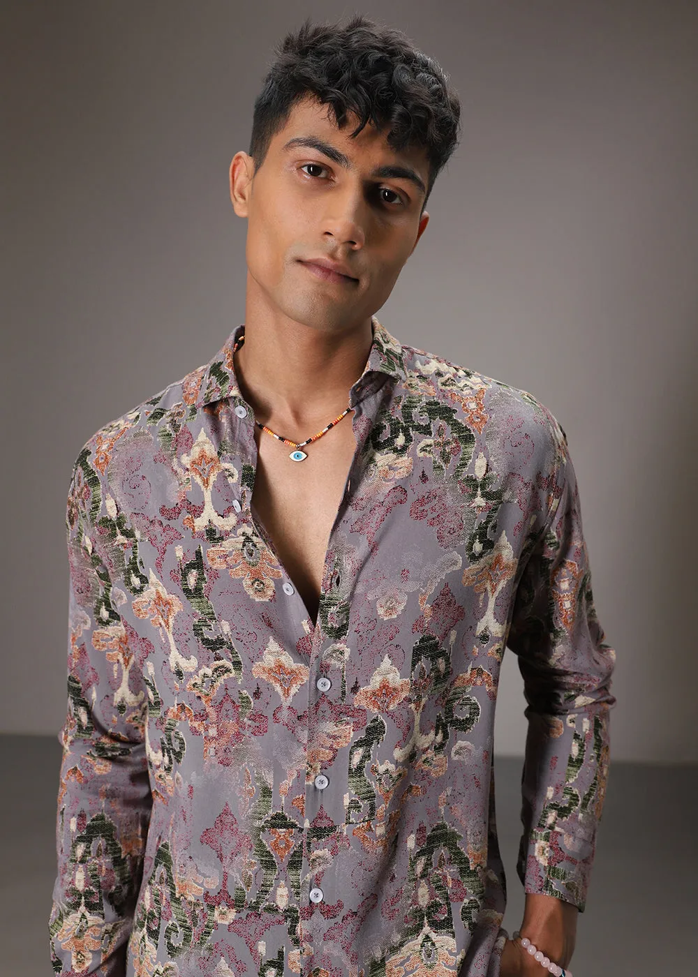 Lattice Lavender Feather Shirt