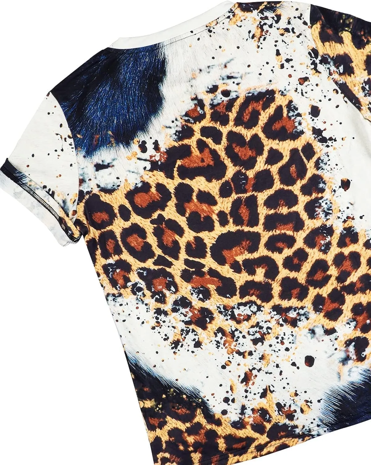 Leopard Print Country Music Beautiful Crazy T-Shirt Vintage Western Concert Cowgirl Casual Short Sleeve Tops Tee