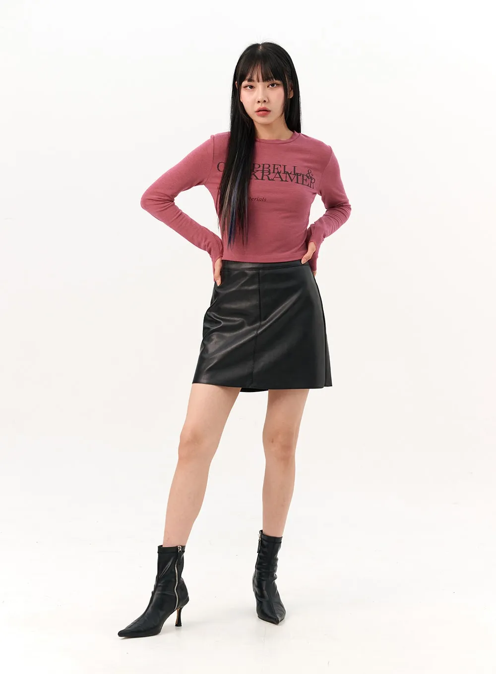 Lettered Round Neck T-Shirt IO317