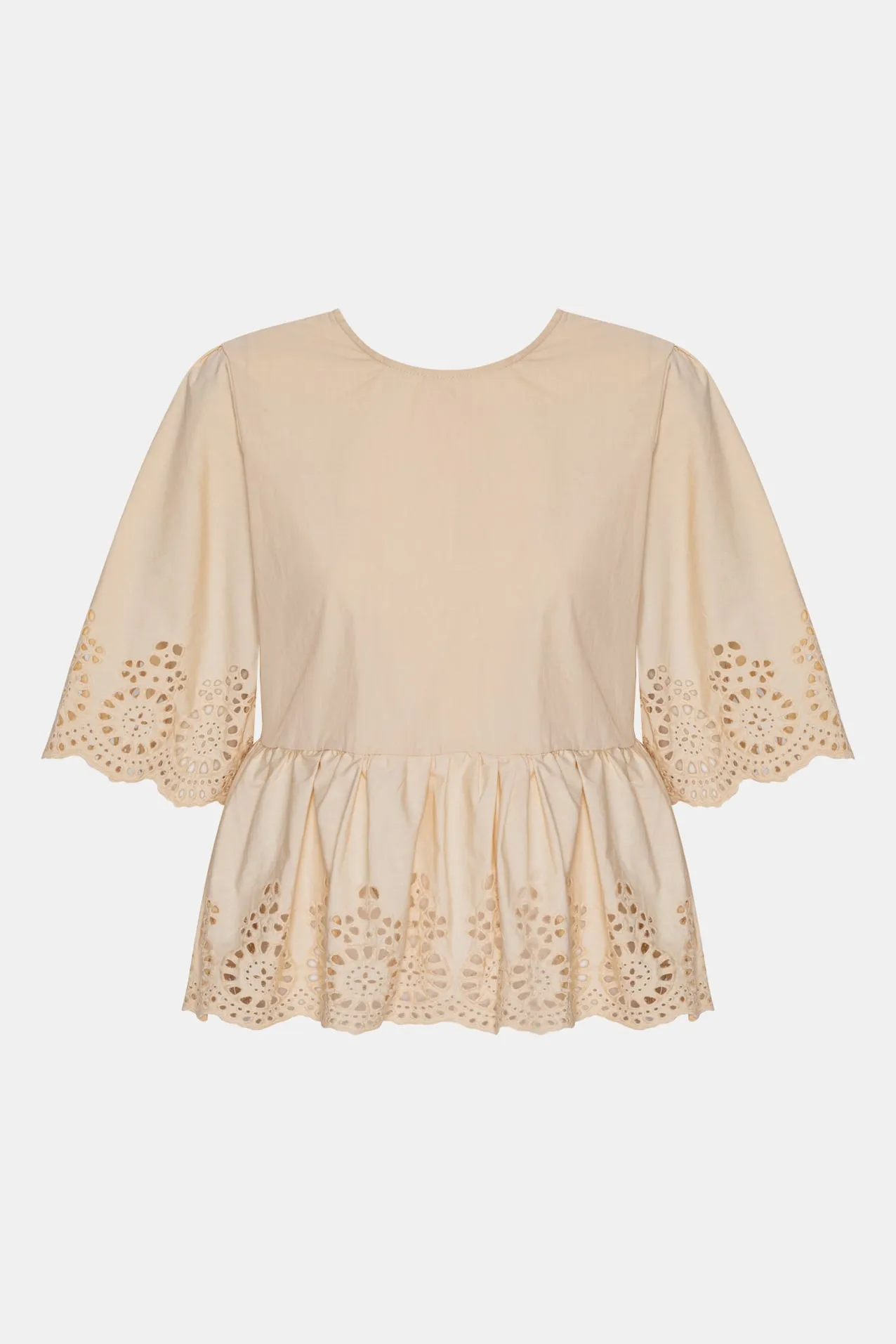 LulaIC Top - Beige Broderi