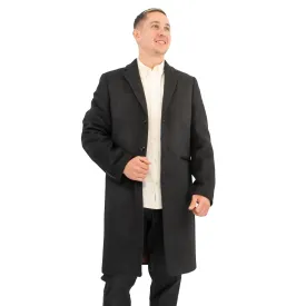 M&S Mens Wool Blend Overcoat Black