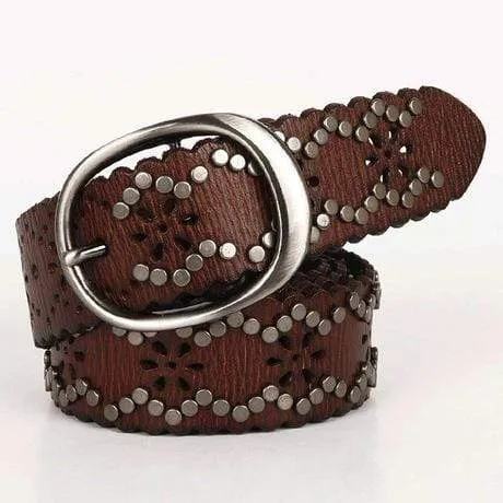 Men's Gothic Ripped Crack Belts With Rivets